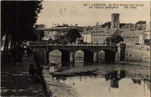 CPA AK LANNION - Le Pont Ste-Anne et vue sur Église St-JEAN (630276)