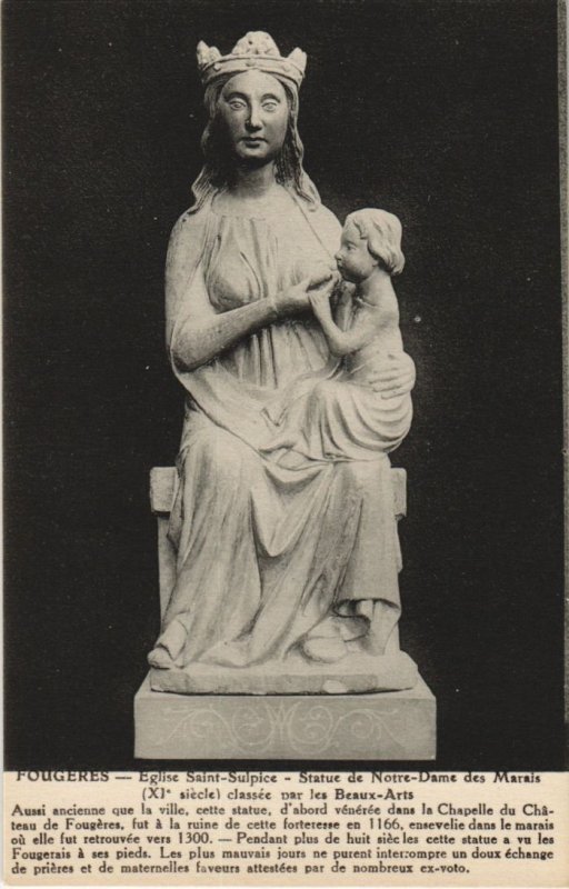 CPA Fougeres Eglise St Sulpice, Statue de N.-D. Des Marais (1237405)