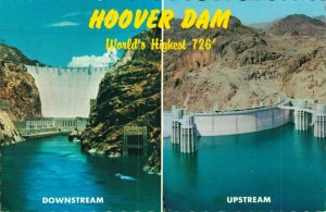 USA Nevada Hoover Dam Downstream Upstream Vintage Postcard BS.10