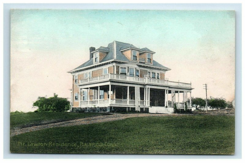 Early Mr. Lawton Residence Plainfield CT Postcard Home House