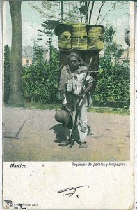 VINTAGE POSTCARD: MEXICO - ETHNIC POSTCARD : STREET VENDORS 