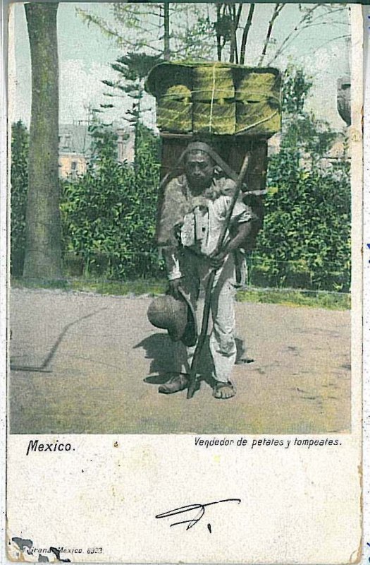 VINTAGE POSTCARD: MEXICO - ETHNIC POSTCARD : STREET VENDORS 