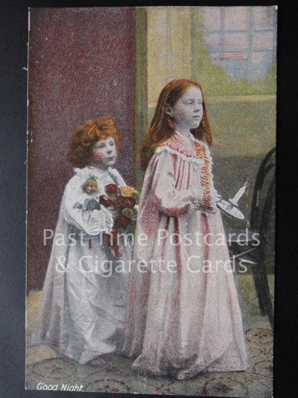 Old PC, 'Good NIght' showing Girl & Boy with candle by J.W.B. Series 301