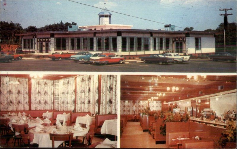 Freehold NJ Trotters & Pacers Diner 1950s-60s Cars Postcard 