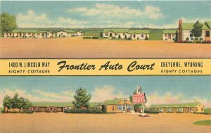 Postcard Wyoming Cheyenne Frontier Automobile Court occupation Teich 23-8740