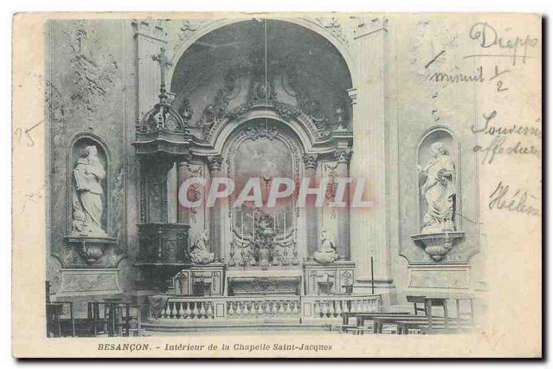 Old Postcard Besancon Interoeur the Chapel Saint Jacques