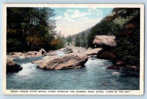 Asheville North Carolina NC Postcard  Rocky Broad River Flow Chimney Rock George