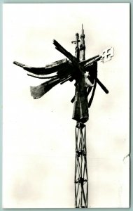 RPPC Flying Cross Coventry Cathedral Ontario Canada UNP Unused Postcard I12
