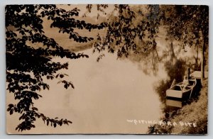 RPPC Annandale NJ Boy Fishing Waiting For A Bite to Freehold Postcard I23