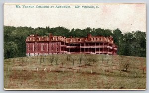 Ohio~Mt Vernon College Academia Bldg w/Chimneys~Lawn Panorama~1908 Postcard