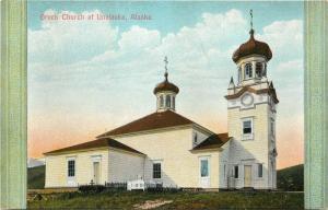 c1909 AYP Expo Postcard; Greek Orthodox Church at Unalaska AK unposted