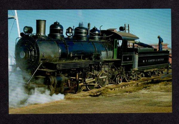 W T Carter & Brother Railway Train Railroad Steam Locomotive no 14 Postcard RR