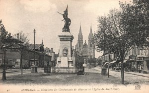 Vintage Postcard Catholic Church of the Sacred Heart of Jesus Moulins France