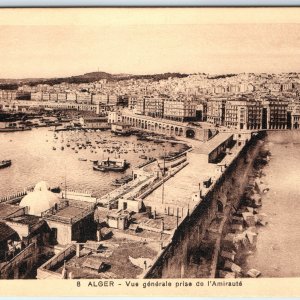 c1910s Algiers, Algeria Admiralty Harbor Downtown Birds Eye Port Steamships A338