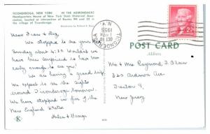 1956 New York State Historical Association, Ticonderoga, NY Postcard