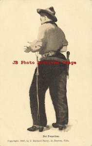 Signed Parry, J Richard Parry Jr 1907, Not Forgotten, Cowboy Reading a Letter