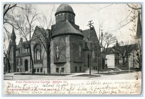 1911 First Presbyterian Church Aurora Illinois IL Antique Posted Postcard