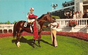 LOUISVILLE, KY Kentucky HORSE~JOCKEY~WINNERS CIRCLE  Kentucky Derby  Postcard