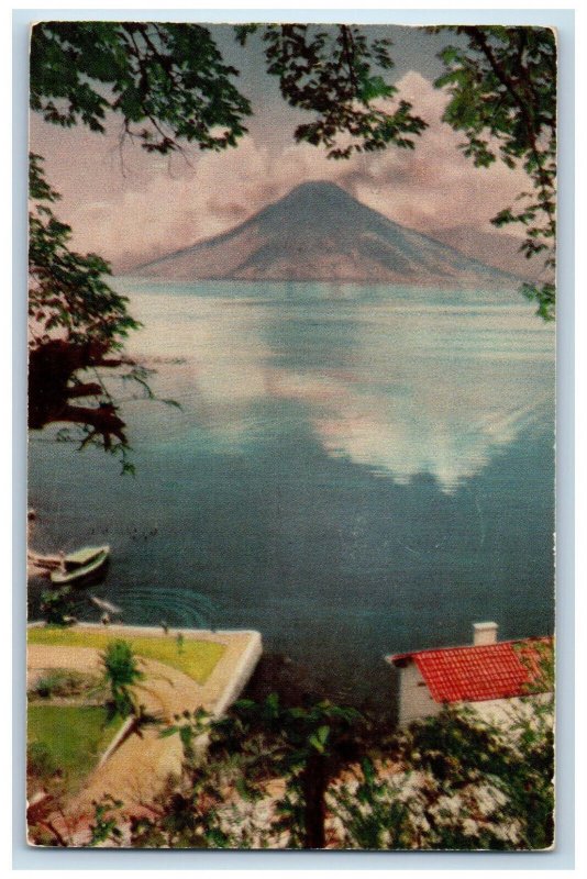 1955 Mountain View Lake Atitlan Guatemala C.A. Posted Vintage Postcard 