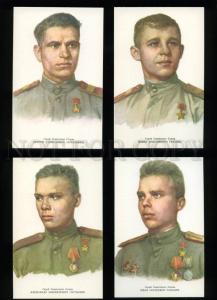 136552 WWII Komsomol Heroes Collection of 16 russian postcards