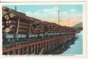 RAILROAD BRIDGE in OREGON, OR   LOGGING TRAIN postcard