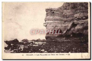 Old Postcard Fecamp Cliffs Au Trou Du Chien