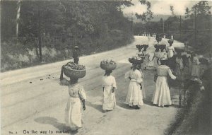 Postcard C-1910 Jamaica Caribbean Women baskets Street Scene FR24-3848