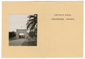 Tunisia 1948 Unused Postcard Sidi Abdallah Gate of Arsenal Army Christmas New Ye