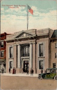 Lebanon Pennsylvania First National Bank Opening 1914 Postcard Z10