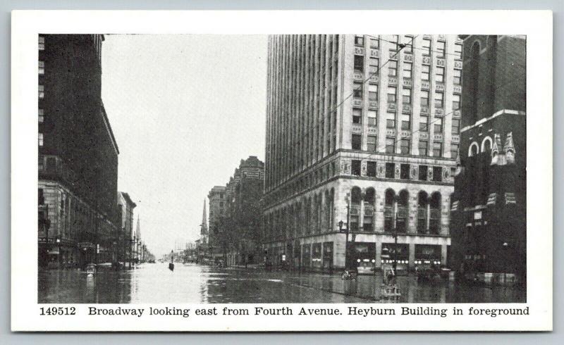 Louisville Kentucky~Broadway East @ Fourth Heyburn Building~1937 Flood~B&W PC 