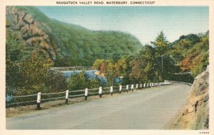 Vintage Postcard 1930's Naugatuck Valley Road Waterbury Connecticut American Art