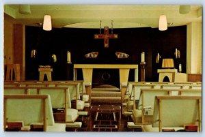 1960 St Charles Illinois IL Postcard Saint Dominic College Aquinas Hall Interior