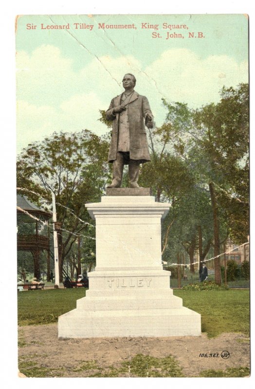 Sir Leonard Titley Momument, King Square, St John, New Brunswick, Used 1912