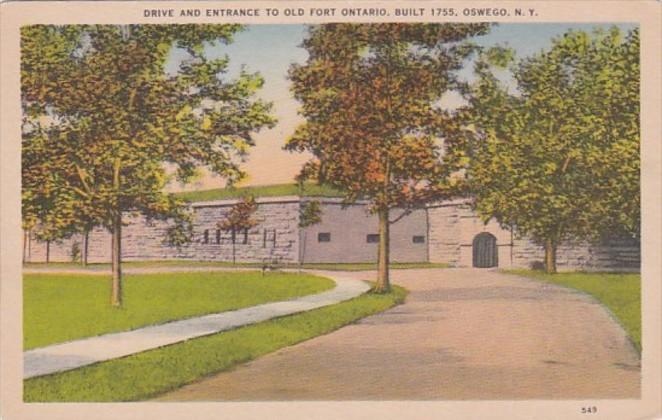 New York Oswego Drive and Entrance To Old Fort Ontario Built 1755