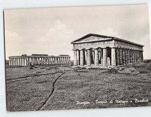 Postcard Tempio di Nettuno e Basilica, Paestum, Italy