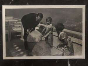 Mint Germany RPPC real picture Postcard the fuhrer playing with little girls