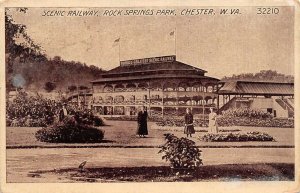 Chester West Virginia Rock Springs Park, Scenic Railway,Sepia Tone Lithograph PC