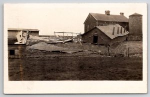 RPPC Farm Disaster Collapse Barn c1900s Real Photo Postcard S22