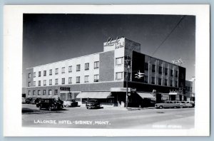 Sidney Montana Postcard Lalonde Hotel Exterior View Building c1940 RPPC Vintage