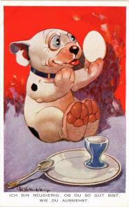 CPA AK Studdy BONZO dog 1680/3 ICH BIN NEUGIERIG OB DU SO GUT BIST… (305800)