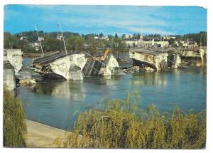 France, Tours, Pont Wilson Collapse PPC, 1978 PMK, Bridge Disaster after Flood