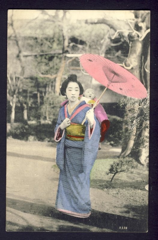 JAPAN - Tansan ad J. Clifford-Wilkinson Young lady in National Costume parasol