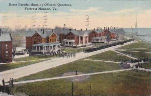 Virginia Fortress Monroe Dress Parade Showing Officers Quarters