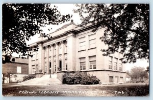 Centerville Iowa IA Postcard RPPC Photo Public Library Building c1940's Vintage