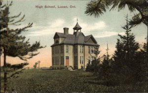 Lucan Ontario ON High School c1910 Vintage Postcard