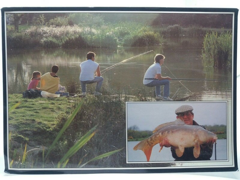 Trevella Caravan & Camping Park Crantock Vtg Postcard Carp Caught at Lake 1989