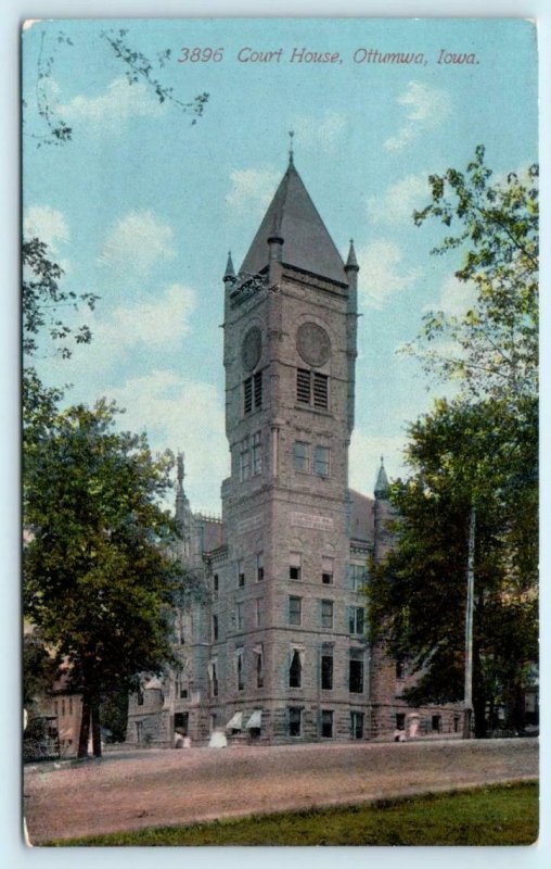 OTTUMWA, Iowa IA ~ COURT HOUSE Wapello County ca 1910s  Postcard