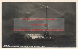 Germany, Berlin, RPPC, Messegelande Mit Neuem Funkturm Am Abend, Photo