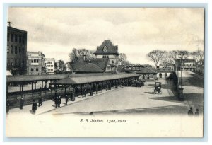 c1905 View Of R. R Station Lynn Massachusetts MA Undivided Back Postcard