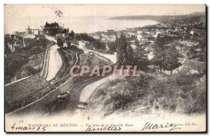 Old Postcard Menton View from the new road